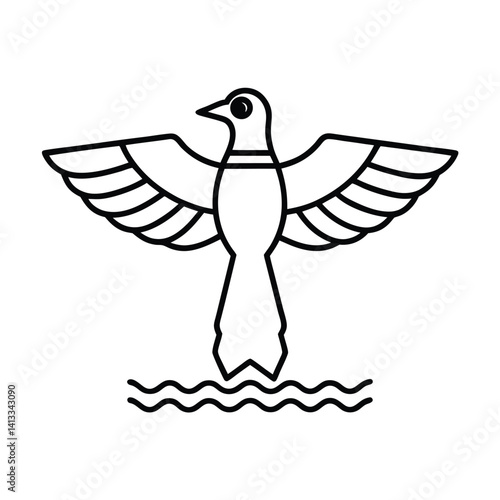 Horus Soaring Above the Nile in Falcon Form