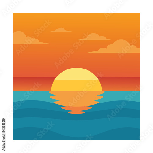 sunrise ocean with golden light