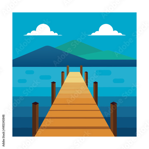 wooden pier over calm sea