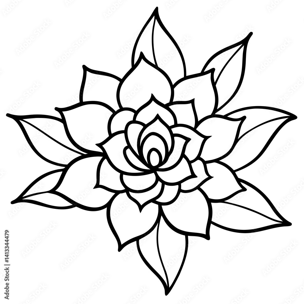Minimalist Boho Florals Vector Illustration on White Background Minimalist Boho Florals Vector Illustration on White Background