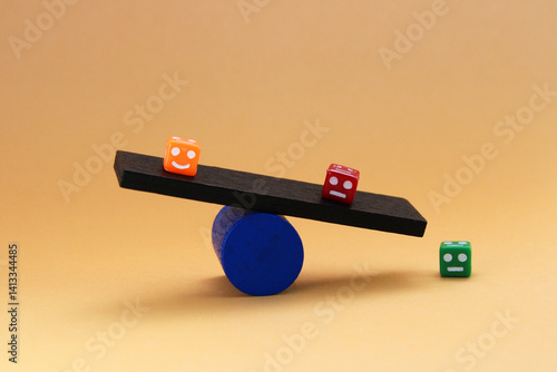 Cuadro en lienzo Optimistic and pessimistic attitudes seeking balance