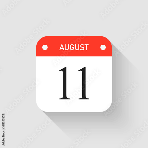 Free Download Vector icon page day calendar - 11 August month - GFXLoad