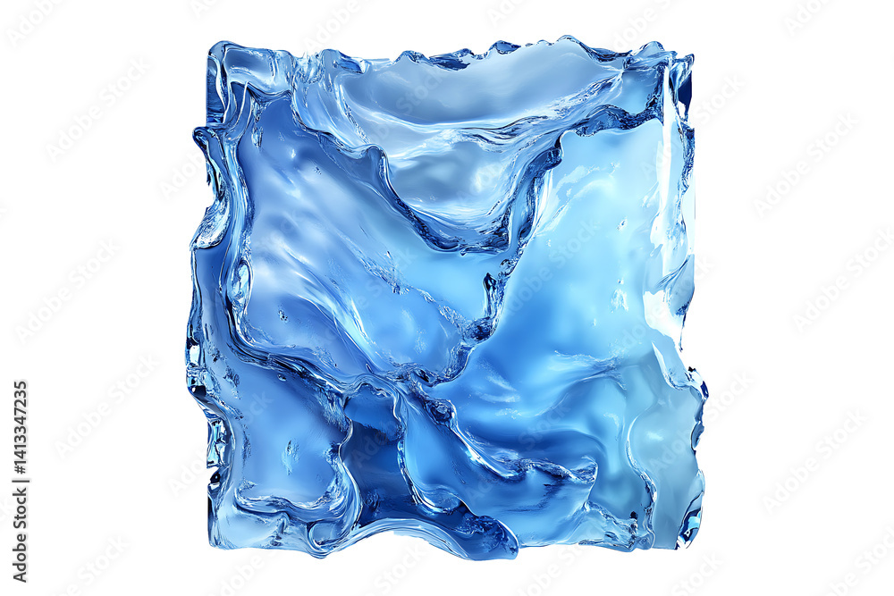 Obraz premium Kiln Formed Glass Isolated on Transparent Background PNG Image.