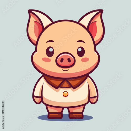 Cute pig wearing a shirt