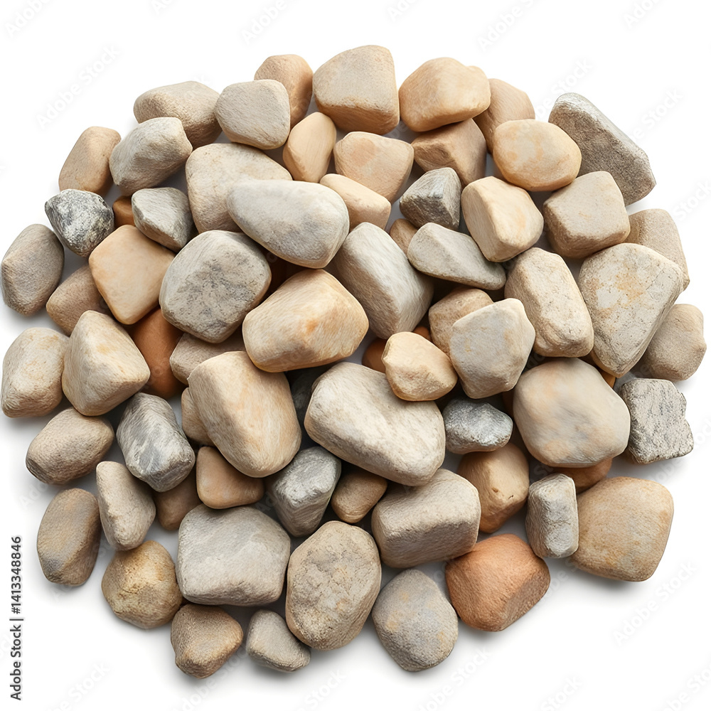 Abstract Heap of Natural Rocks on White Background – Sharp and Photorealistic Abstract Heap of Natural Rocks on White Background – Sharp and Photorealistic