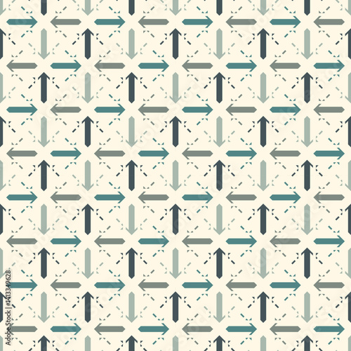 Seamless ethnic ornament. Tribal wallpaper. Arrows image. Folk pattern. Geeometric backdrop. Mosaics motif. Grid background. Digital paper. Textile print. Ethnical web design.
