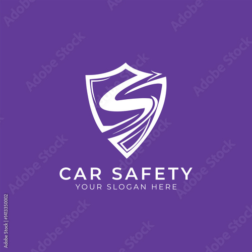 car rental insurance safety and car repairing detailing logo design vector