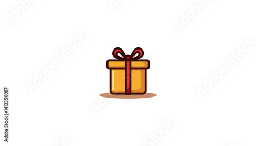 Gift box with ribbon on a white background  
