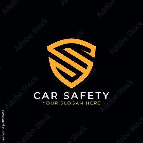 car rental insurance safety and car repairing detailing logo design vector
