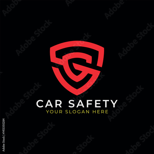 car rental insurance safety and car repairing detailing logo design vector