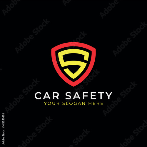 car rental insurance safety and car repairing detailing logo design vector