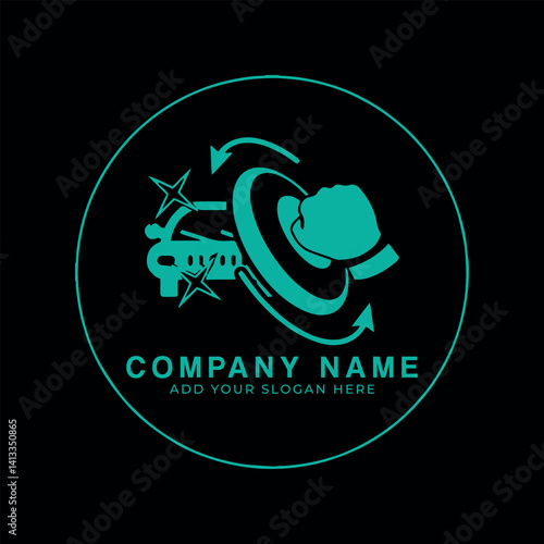 car rental insurance safety and car repairing detailing logo design vector