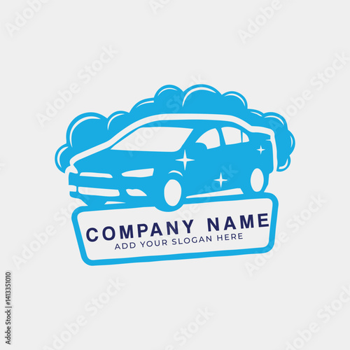 car rental insurance safety and car repairing detailing logo design vector