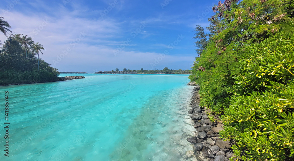tropical island paradise on the Maldives