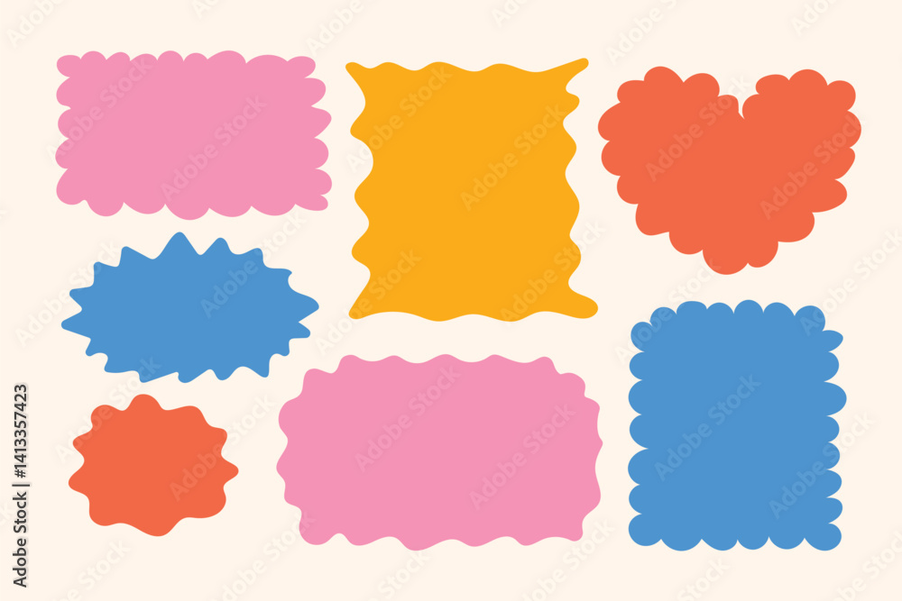 Abstract Blob Frame Collection. A playful set of organic blob-style frames in bold retro colors. Perfect for digital templates, posters, and modern creative projects. Abstract Blob Frame Collection. A playful set of organic blob-style frames in bold retro colors. Perfect for digital templates, posters, and modern creative projects.