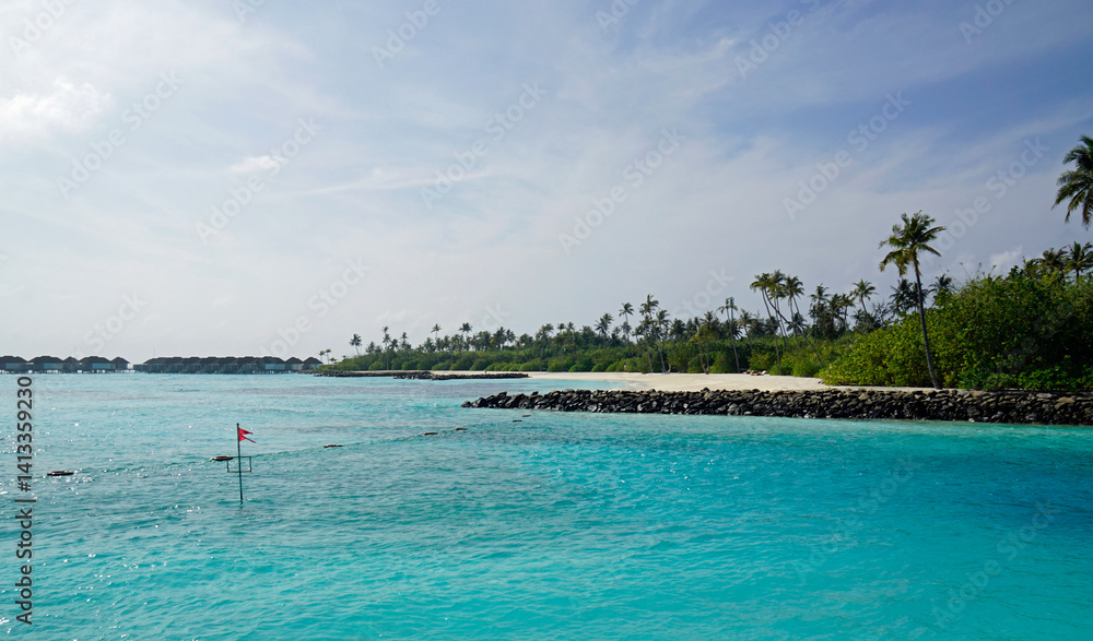 exotic tropical island on the maldives