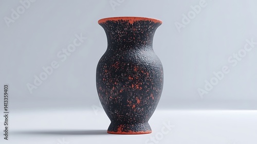 Obraz na płótnie Elegant dark vase with orange accents w salonie