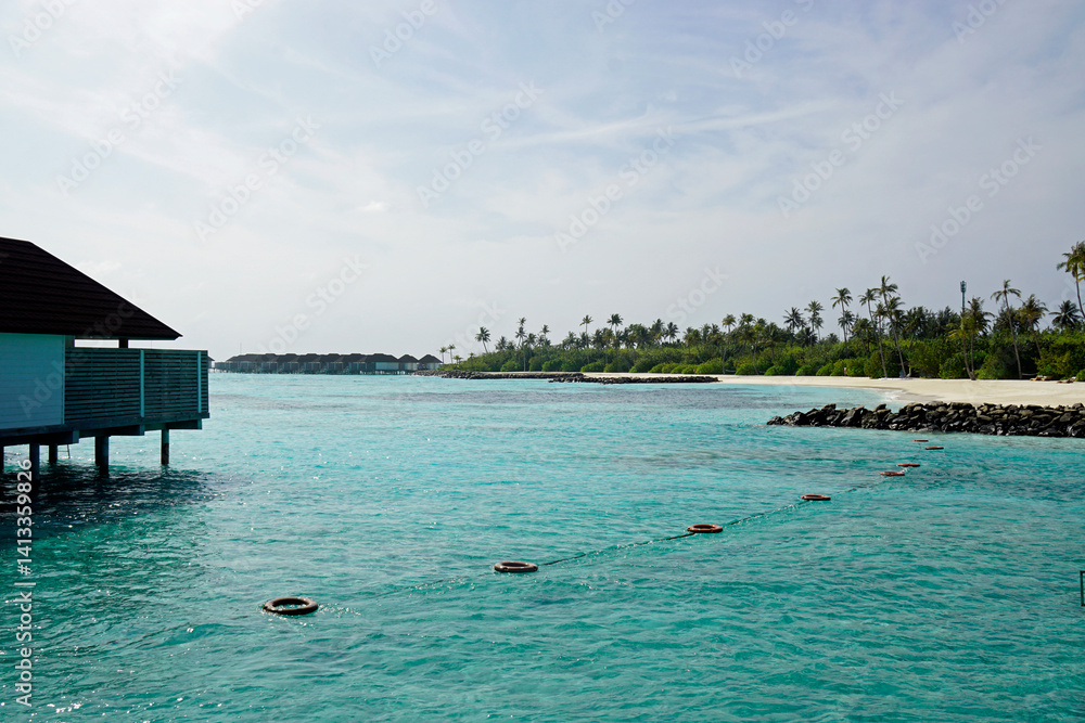 exotic tropical island on the maldives