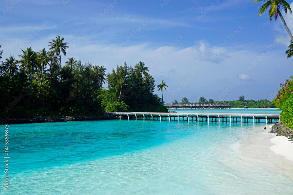 exotic tropical island on the maldives