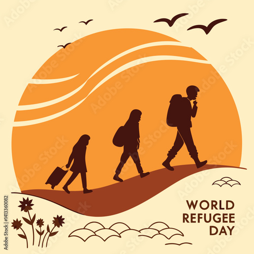 Humanitarian Poster Design for World Refugee Day – Vector Art