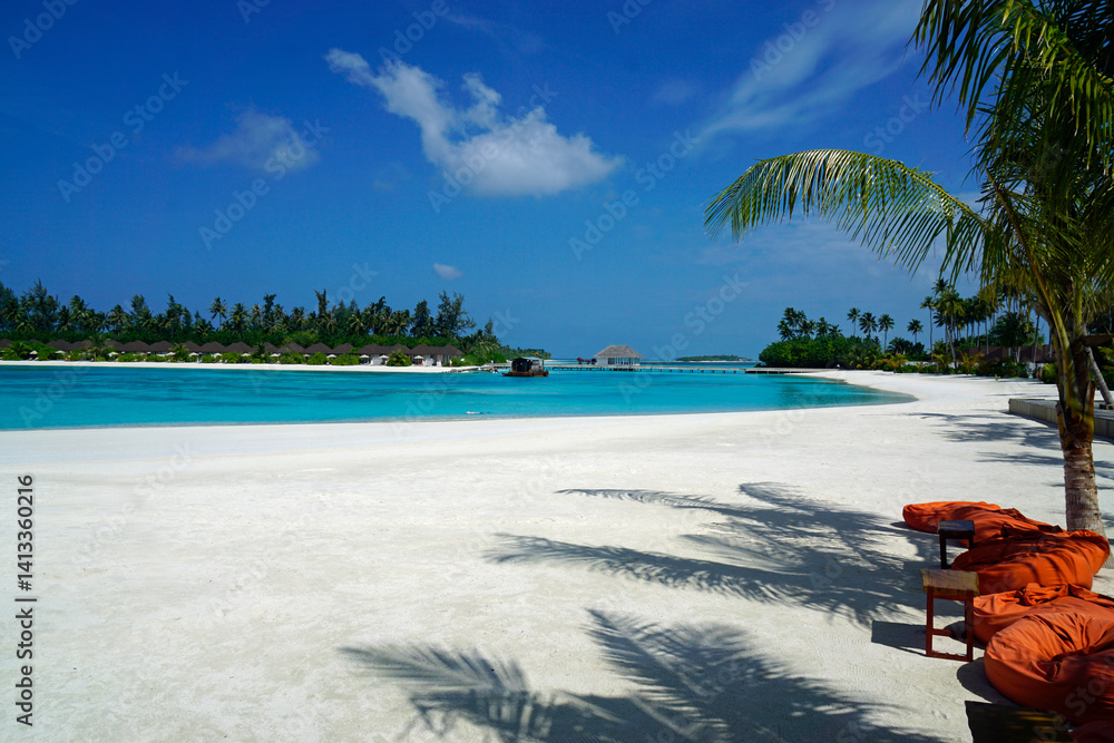 exotic tropical island on the maldives