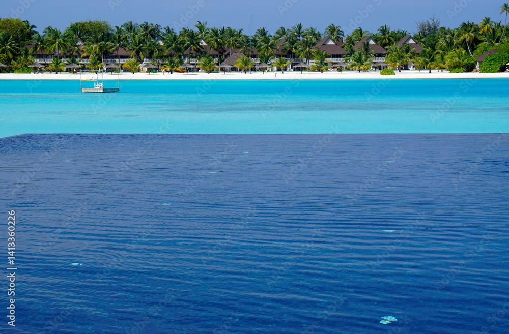 scenic swimming pool on the maldives