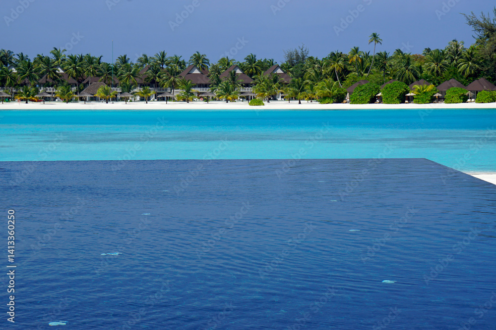scenic swimming pool on the maldives