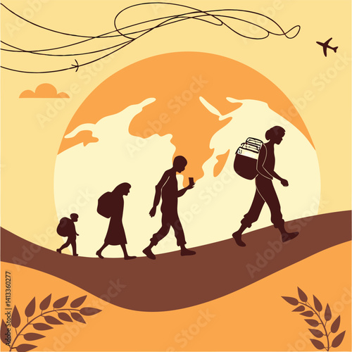 Humanitarian Poster Design for World Refugee Day – Vector Art