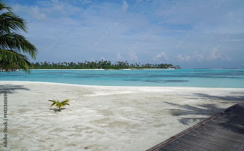 pier view on a maldive island