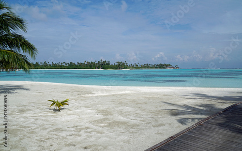 Obraz na płótnie pier view on a maldive island w salonie