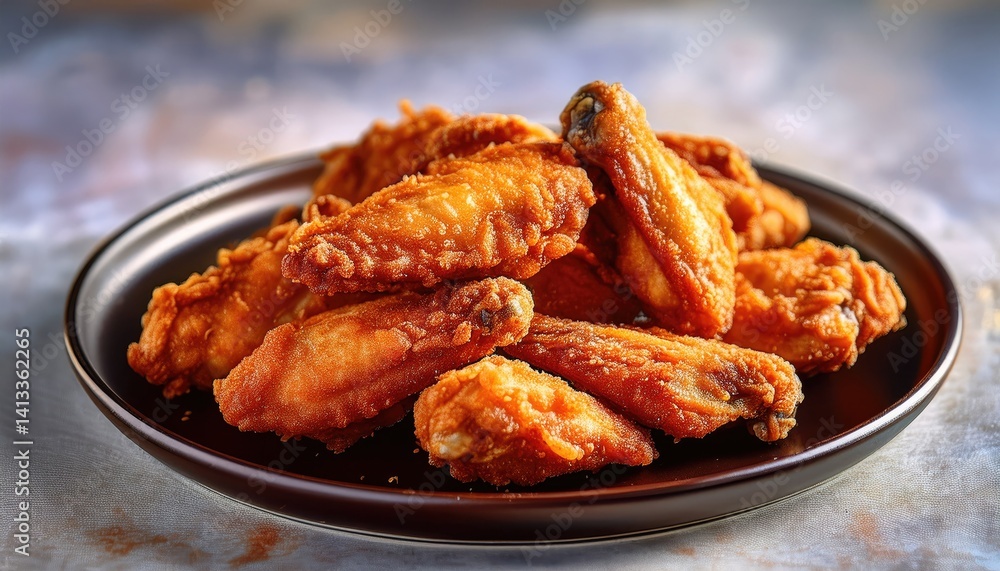 Fried chicken wings on a plate Fried chicken wings on a plate