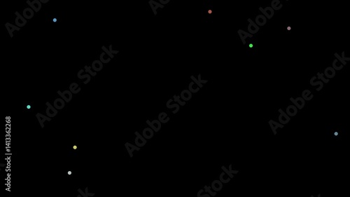 representation with many small circles increasing in number throughout the video's length perfectly illustrating the idea of duplication and the act of splitting or dividing