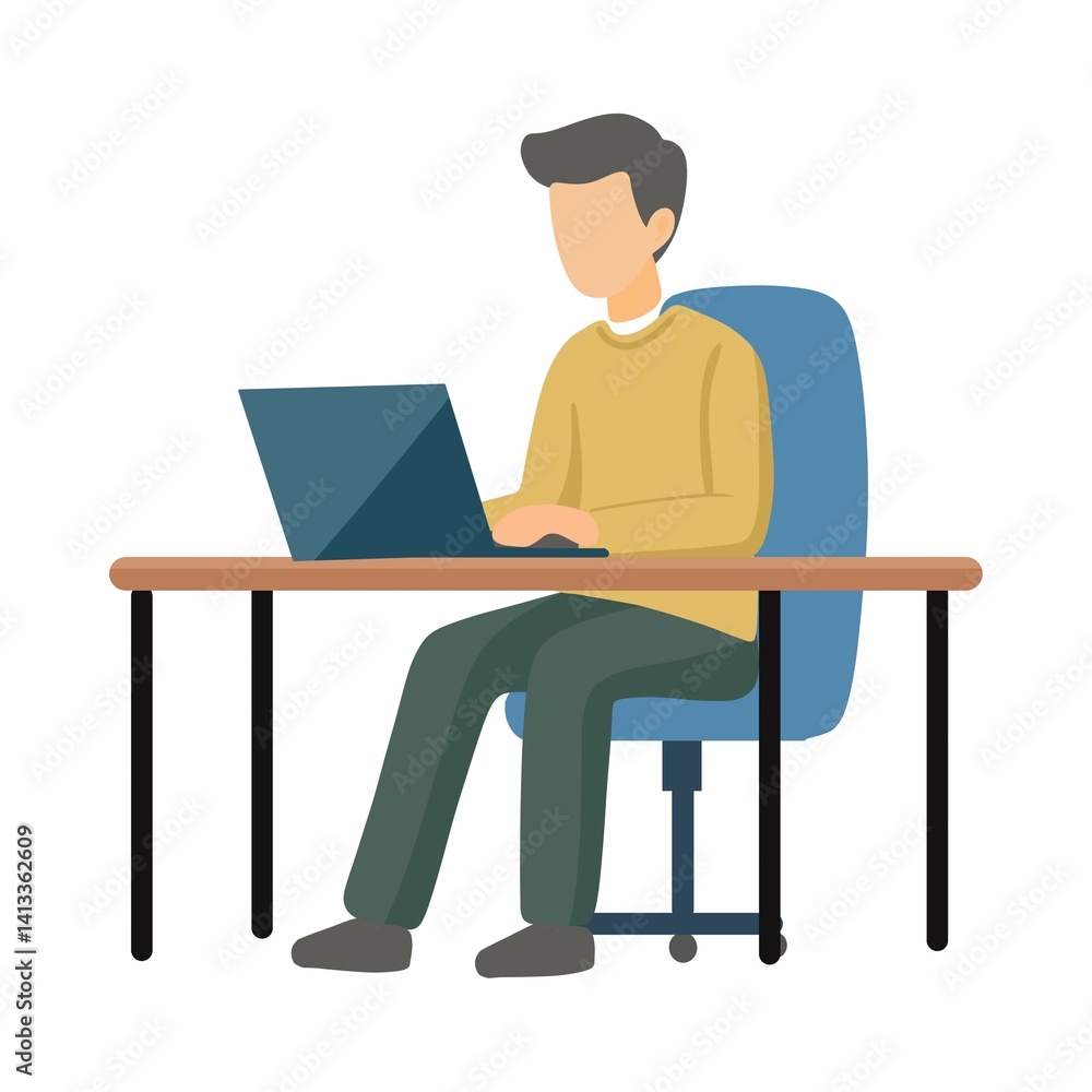 Home office setup with laptop, digital nomad workspace, remote working ergonomic station, online career lifestyle Home office setup with laptop, digital nomad workspace, remote working ergonomic station, online career lifestyle