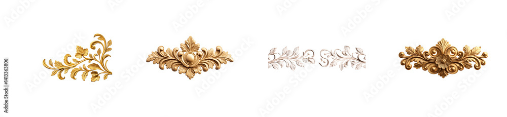 Decorative floral elements for elegant design projects Decorative floral elements for elegant design projects