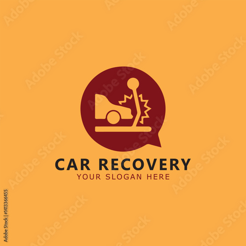 car recovery towing logo design vector
