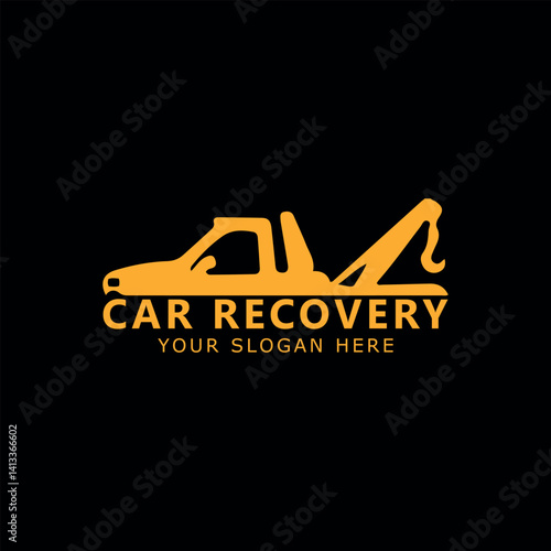 car recovery towing logo design vector