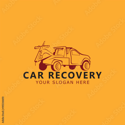 car recovery towing logo design vector