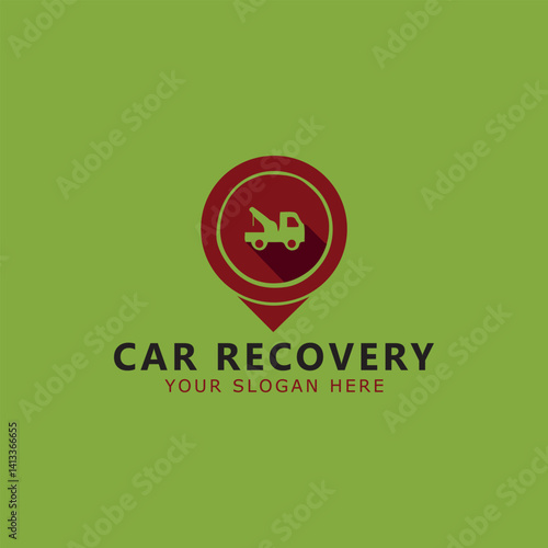 car recovery towing logo design vector