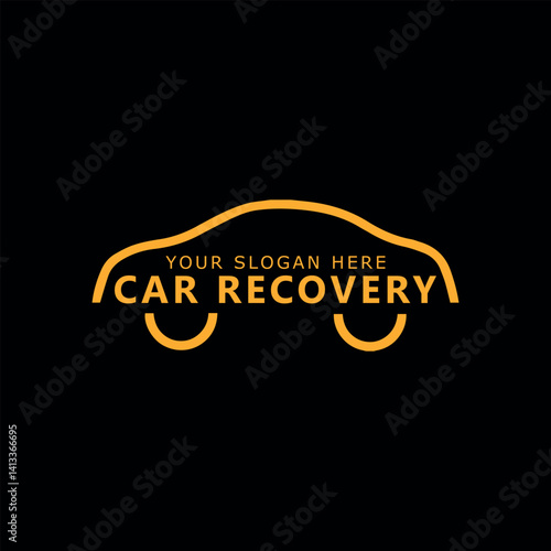 car recovery towing logo design vector