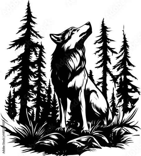 animal, wolf, vector, head, dog, illustration, tattoo, lion, wild, cartoon, wildlife, mammal, face, black, tribal, nature, mascot, predator, cat, bear, design, silhouette, beast, drawing, tiger