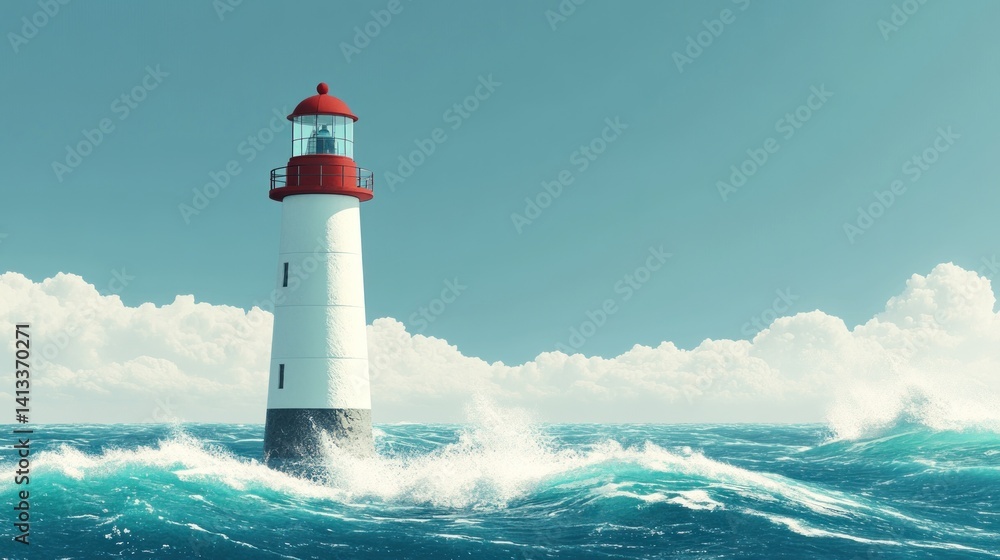 A picturesque lighthouse standing tall against the vast blue sea, waves crashing below --ar 16:9 --v 6.1 Job ID: ed695389-78b4-40b4-b36d-f1b1045246f3 A picturesque lighthouse standing tall against the vast blue sea, waves crashing below --ar 16:9 --v 6.1 Job ID: ed695389-78b4-40b4-b36d-f1b1045246f3