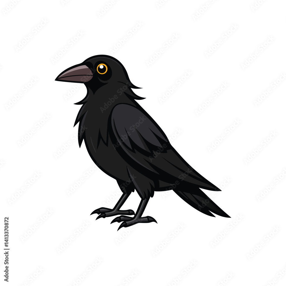 crow on a white background crow on a white background