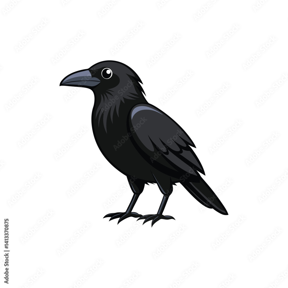 Fototapeta premium crow on white background