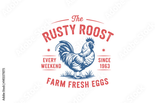 The Rusty roost, Vintage Farm Sign SVG T Shirt Design