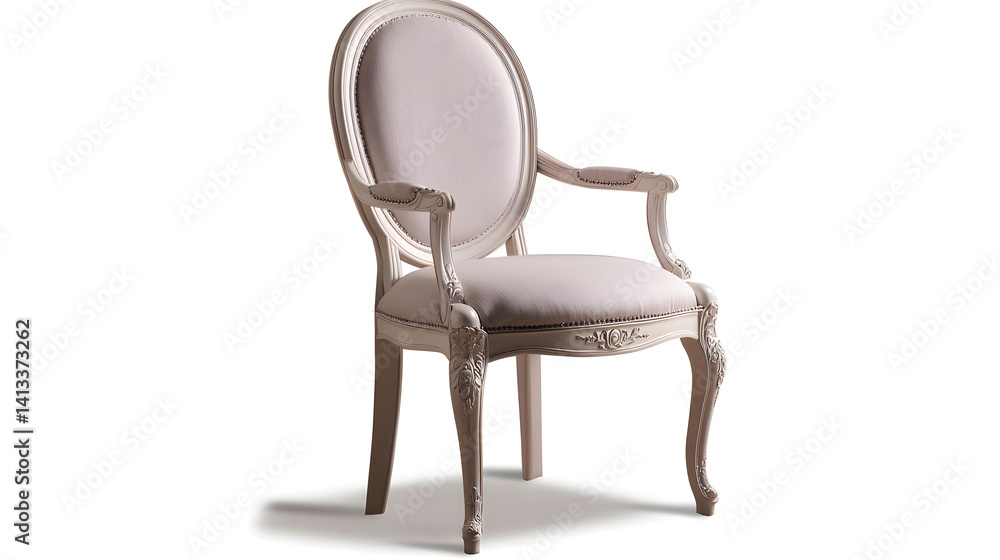A white chair with a white cushion. Generated using AI. A white chair with a white cushion. Generated using AI.