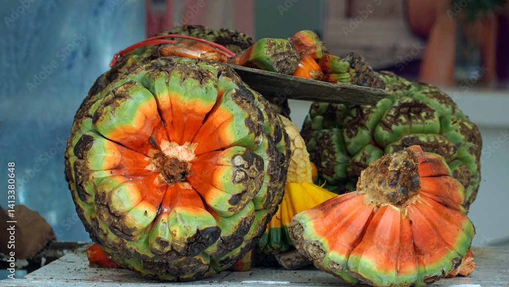 exotic ripe screw pine fruit