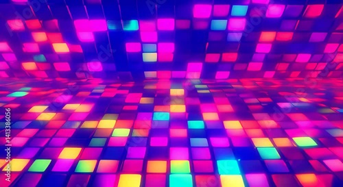 Abstract pixel retro 8bit neon pink rgb video game glitch noise texture square tiles animated retro video game pixelated background seamless looped vj pattern psychedelic 80s 90s 2000s texture 4K