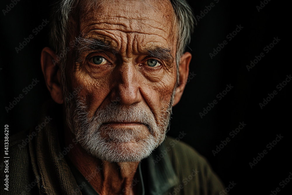 Dramatic portrait of an old man Dramatic portrait of an old man