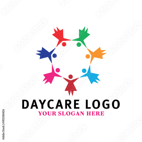 kids daycare logo design vector