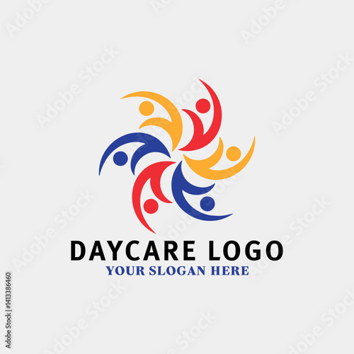 kids daycare logo design vector